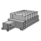SMC VV5QC51-0204TSD0 VQC5000 Series 5 Port Solenoid Valve Base Mounted Plug-in Unit S Kit (Serial Transmission Kit)