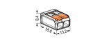 Wago 221-412 COMPACT splicing connector; 2-conductor; with operating levers; transparent housing