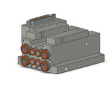 SMC SS5V1-10FD1-02B-C6 5 Port Solenoid Valve Manifold