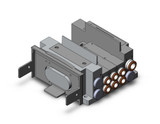 SMC SS5Y5-10S60-03C-C8 4/5 port solenoid valve ss5y5 3 sta manifold base