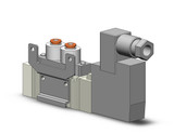 SMC SY5120-6D-N3T-F2 4/5 port solenoid valve valve, sgl sol, body pt, din