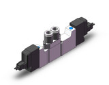 SMC 10-SY5420-5LZ-C6 4/5 port solenoid valve valve, dbl sol, body pt cln rm