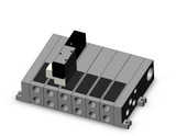 SMC VV5FS2-01T-061-02-E5 4/5 port solenoid valve 6 sta. mfld, air release valve