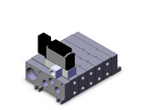 SMC VV5FS3-01CU-052-02T-E5 4/5 port solenoid valve manifold with control unit