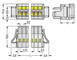 Wago 734-120/037-000/036-000 1-conductor female connector, CAGE CLAMP®, light gray