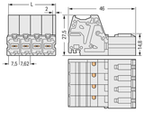 Wago 831-3207/000-9034 1-conductor male connector, Push-in CAGE CLAMP®, light gray
