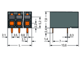 Wago 2086-1224 THR PCB terminal block, push-button 1.5 mm² Pin spacing 3.5 mm 4-pole, black