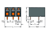 Wago 2086-3226 THR PCB terminal block, push-button 1.5 mm² Pin spacing 5 mm 6-pole, black
