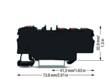 Wago 2206-8035 Distribution terminal block with push-button 1 x 6 mm² / 6 x 1.5 mm², black Wago 2206-8035 Distribution terminal block with push-button 1 x 6 mm² / 6 x 1.5 mm², black