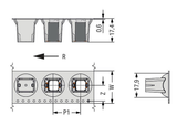 Wago SMD PCB terminal block, push-button 1.5 mm² Pin spacing 3.5 mm 3-pole, black Pack of 270