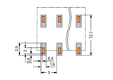 Wago SMD PCB terminal block, push-button 1.5 mm² Pin spacing 5 mm 8-pole, black Pack of 515