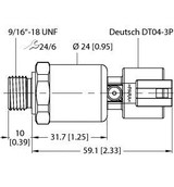 Turck Pt100Psig-1121-U6-Dt043P Pressure Transmitter, Ratiometric Output (3-Wire)