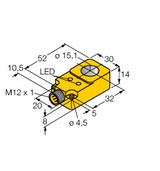 Turck Bi15R-Q14-An6X2-H1141 Inductive Sensor, Ring Sensor, Standard