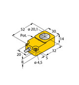 Turck Bi20R-Q14-Lu Inductive Sensor, With Analog Output, Standard