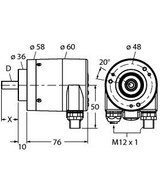 Turck Rm-29S10C-9C28B-R3M12 Absolute Rotary Encoder - Multiturn, Industrial Line