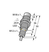 Turck Ni12U-Em18Wd-An6X/S50-S1163 7M Inductive Sensor, For the Food Industry, uprox+