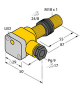 Turck Bi5-P18Sk-Rz3X2 55Mm Inductive Sensor, Standard