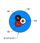Turck Blu,Tpu,3X18,S-Df,Awm General Purpose Cable, Reelfast Bulk Cable