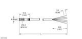 Turck Psg 6-1 Single-ended Cordset, Straight Male Connector