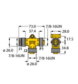 Turck Rkm 40-Rkm 40-L-Rsm 40 2-Port Junction Systems, T-Splitter Without Cable