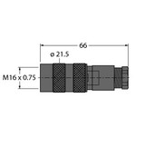 Turck Bk 14-0 Field-Wireable Connector, Female M16ÿÿ0.75, straight