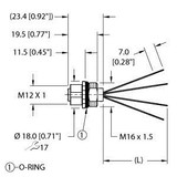 Turck Fk46Pt-0.5/M16 Power Receptacle, Front Mount