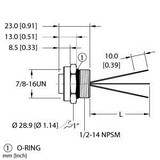 Turck Rkf 30-0.5M Single-ended Receptacle, Female Receptacle