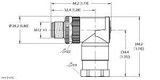 Turck Ws46Ps-S-0 M12 Power, Field-Wireable Connector, Male Connector, M12ÿÿ1, Angled