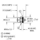 Turck Fkfd46Pt-P/M16 Power Receptacle, Rear Mount