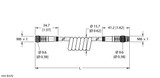 Turck Pkg 3M-3-Psg 3M/S90-Sp Double-ended Cordset, Straight Female Connector to Straight Male Connector