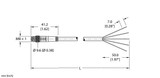 Turck Psg 5M-10/S90 Single-ended Cordset, Straight Male Connector
