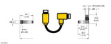 Turck Pkg 4M-10-Psw 4M Double-ended Cordset, Straight Female Connector to Right angle Male Connector