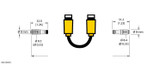 Turck Pkg 4-0.7-Psg 4/S90 Double-ended Cordset, Straight Female Connector to Straight Male Connector