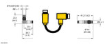 Turck Psw 3M-0.3-Psg 3M Double-ended Cordset, Right angle Male Connector to Straight Male Connector
