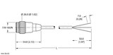 Turck Rsm 311-2M Single-ended Cordset, Straight Male Connector