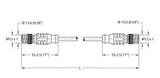 Turck Rssd Rssd 441-7.5M Double-ended Cordset, Straight Male Connector to Straight Male Connector