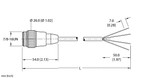 Turck Rsm 40-5M/S101 Single-ended Cordset, Straight Male Connector