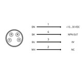 Datasensing Red LED emission Diffused narrow beam short distance 200mm single trimmer Dark Output NPN Cable