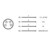 Datasensing Red Laser emission Background Suppressor  Push Button Teach in IO-Link Connector M8 4P