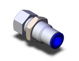SMC KCE12-03 Fitting, Bulkhead Connector Pack of 10