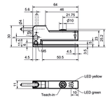Sensopart FGL 50-IK-50-PSM4 Slot Sensor, Infrared Light, 50mm Fork Depth, NPN Output, M8-4-Pin Plug