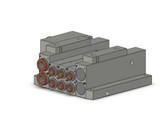 SMC SS5V2-W10CD-03D-C6 Ss5V 03 Station Manifold, Tie-Rod Base