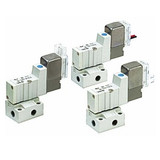 SMC SYJ324-SLZ-M5 SYJ300 Series 3 Port Pilot Solenoid Valve Rubber Seal Base Mounted Single Valve