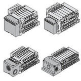 SMC VV5Q11-07N7SQ-DS VQ1000/2000 Series 5 Port Solenoid Valve Plug-In Unit Base Mounted Plug-In Manifold For EX120·123·124 Integrated-Type Output Serial Transmission System