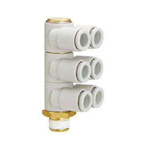 SMC KQ2ZT12-02AS KQ2ZT Series Metric Size One-touch Fittings Triple Branch Universal Male Elbow With Sealant