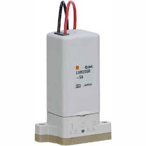 SMC LVM20R3-5A1N-6 LVM20/200 Series Compact Direct Operated 2/3 Port Solenoid Valve For Chemical Liquids Base Mounted