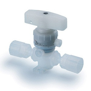 SMC LVQH20S-Z07-1 LVQHS-Z Series High Purity Chemical Valve Non-Metallic Exterior, Manually Operated Flare, Integral Fitting Type Space Saving/Space Saving Connection