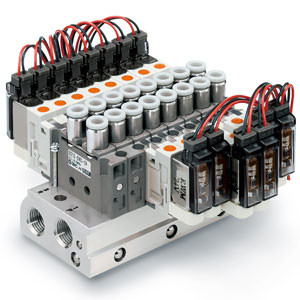 SMC SS0752-04C S0700 Series 5 Port Solenoid Valve Plug Lead Type Body Ported Manifold Bar Base Individual Wiring