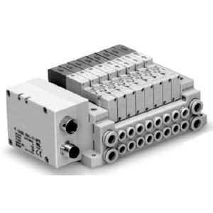 SMC SS5V1-W10S0D-08B-C4 SV Series EX500 (Gateway Decentralized System (64 Points)) Serial Transmission Systemm Manifold Tie-rod Base