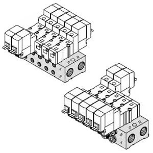SMC SS5YJ3-S32-02-M5 SYJ3000 Series 4 Port Solenoid Valve Base Mounted Manifold Type 32